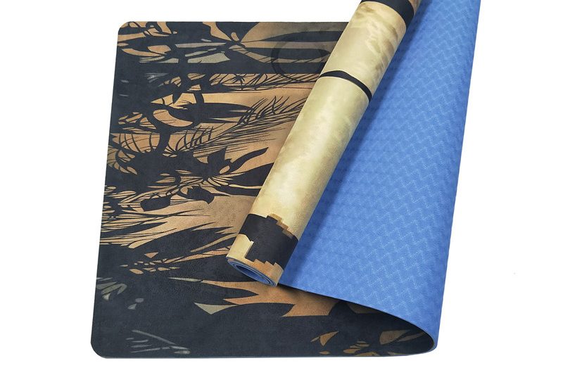 Custom Printed Anti-slip Suede TPE Yoga Mat (3)