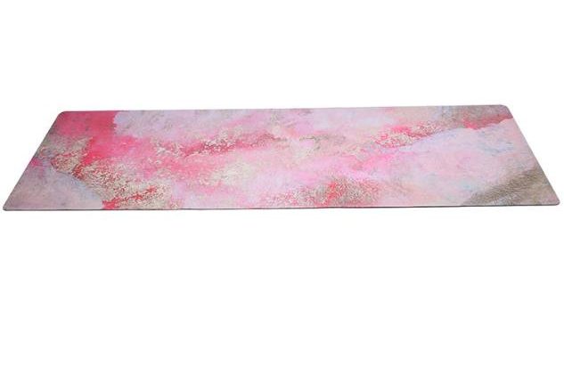 Folding round suede yoga mat (2)