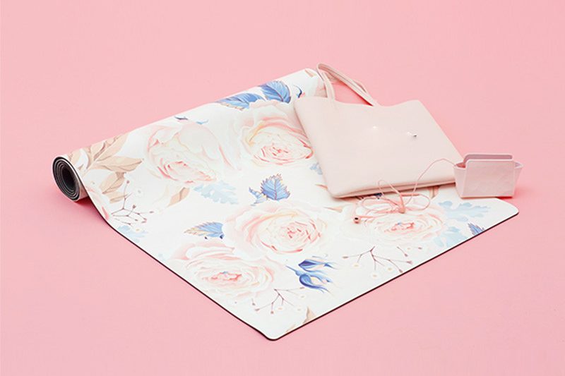 Suede natural rubber yoga mat with quality printings (2)