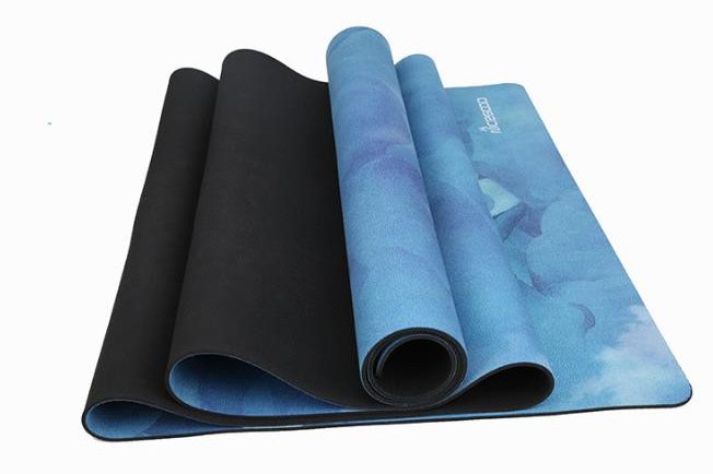 Natural rubber suede printed yoga mat (1)